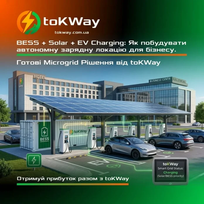Автономна зарядна станція BESS з сонячними панелями від toKWay